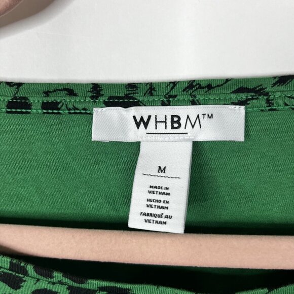 2/$30 White House Black Market Speckled Animal Print Cinched Blouse Green #8978 - Picture 4 of 7